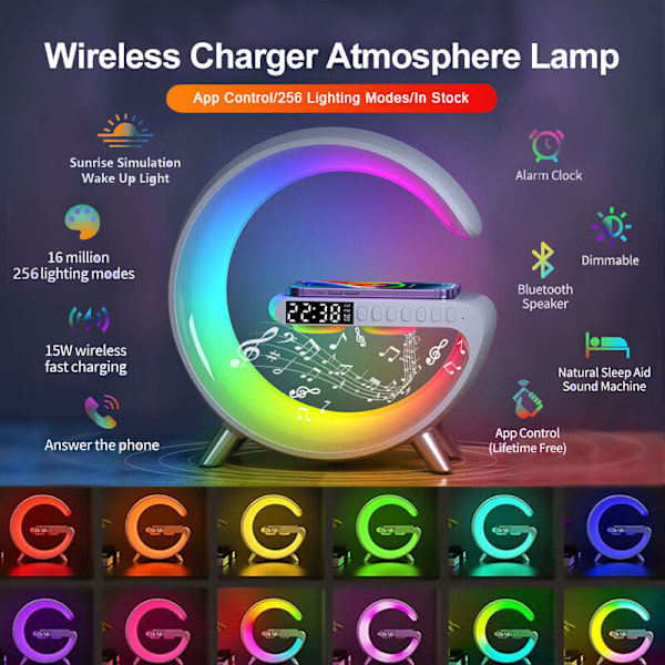 LED Lamp Bluetooth Speaker Wireless Charger Atmosphere