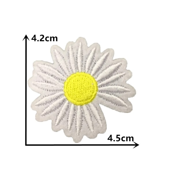 Fashion Embroidery Roses Small Daisy Flowers Hot Melt Glue Patches Cloth Patch Badges DIY Sewing Patches School Uniform Accessor