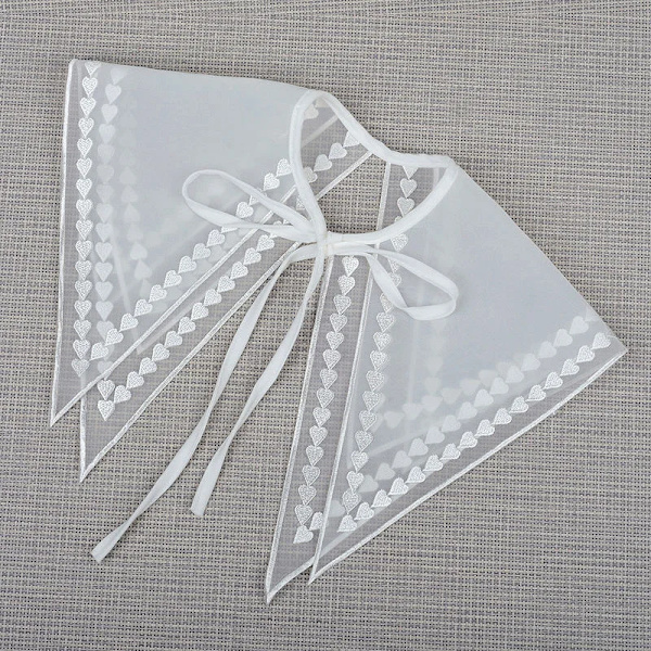 Bow Tie Ruffle Plaid False Collar Women Versatile Temperament Thin Doll Small Shawl External Decoration Detachable
