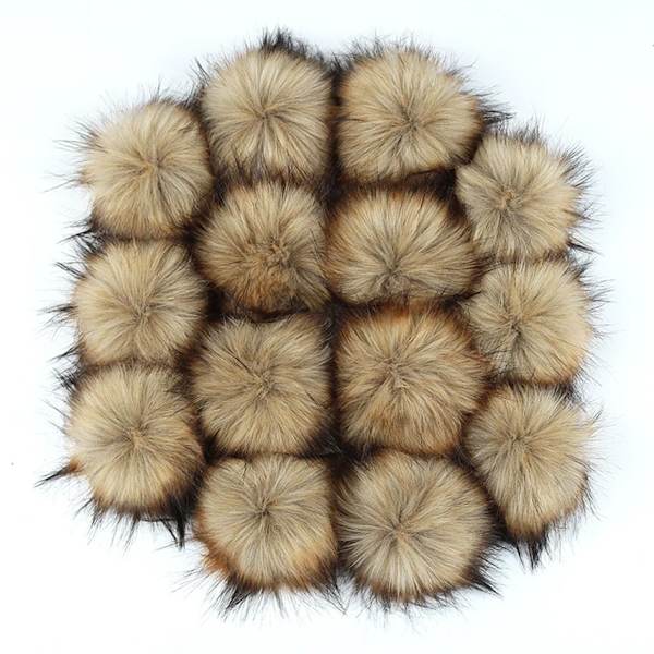 12Pcs 8cm False Fur Pompom for Hats Artificial Fur Pom Poms for Creativity Faux Fur for Needlework Diy Accessories Knitting