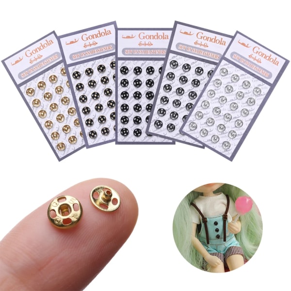 10/24Pcs Mini Button Buckle for 1/6 Doll DIY Doll Clothes Metal Buckle Invisible Snap Handmade Doll Clothing Sewing Accessories