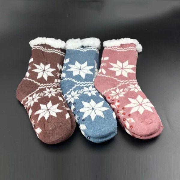 Christmas Thermal Sock Women sleeping Winter Warm Home Indoor Floor Soft Female Non Slip Grip Comfy Fluffy Fuzzy Slipper Sock