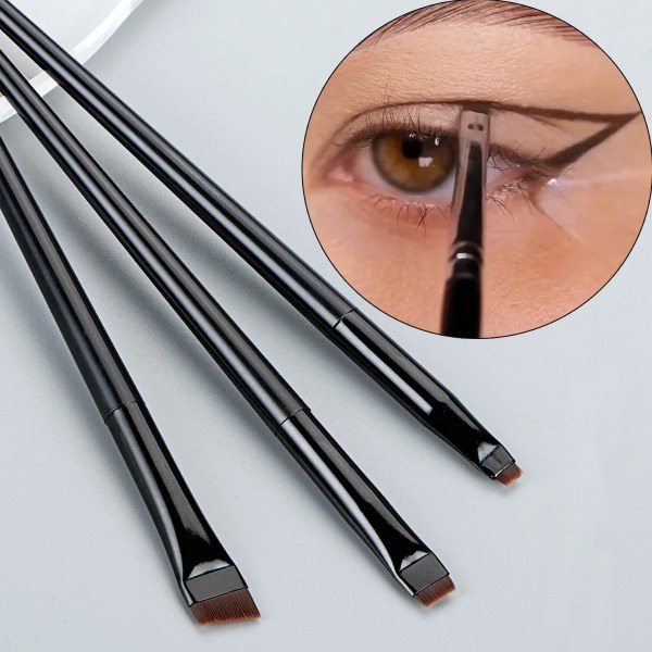 3pcs Blade Makeup Brushes Angled Thin Eyebrow Brush Flat Fine Eyeliner Brush Professional Liner Brow Beauty Make Up Tools