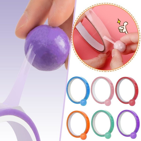 6pcs Sticky Ball Tape Decompression Toys Colorful Crafts For Accessories