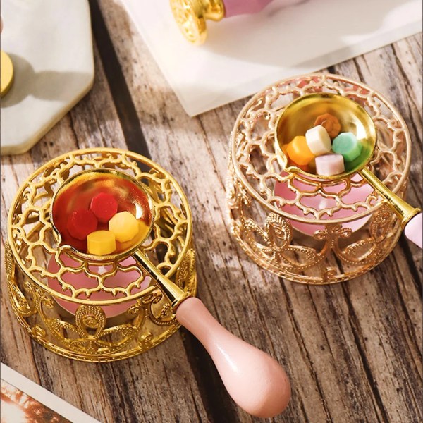 Hollow Fire Lacquer Stove Wax Spoon Envelope European Retro Sealing Craft Gift Melting Tool Candle Holder DIY