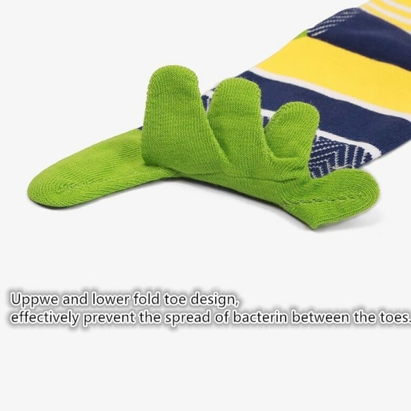5 Pack Men Combed Cotton Five Finger Toe Sock Crew Sport Warm Multicolor Fashion