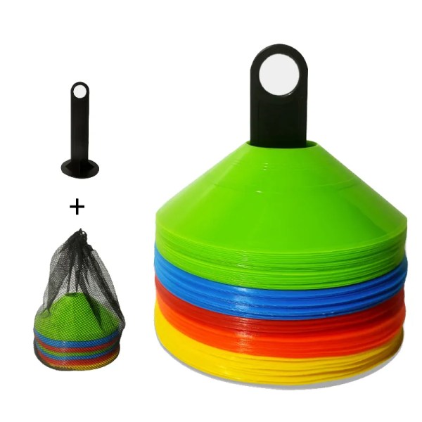 10pcs Cone Set Football Training Equipment for Kid Pro Disc Cones Agility Exercise Obstacles Avoiding Sport Training Accessories