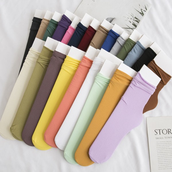 5 Pairs of women's summer solid color casual breathable deodorant stockings