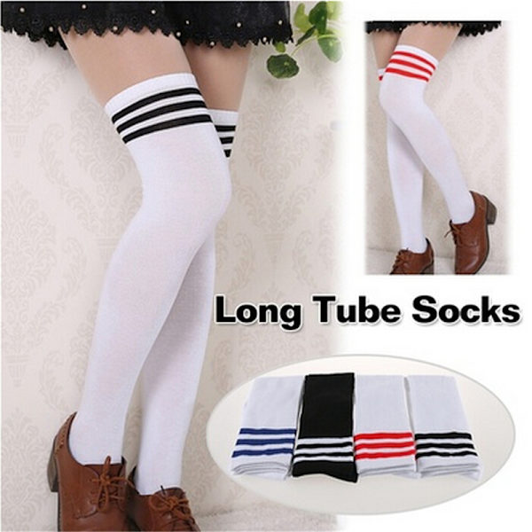 Over The Knee Thigh High Cotton Socks Stockings Leggings Women Ladies Girls A!eo