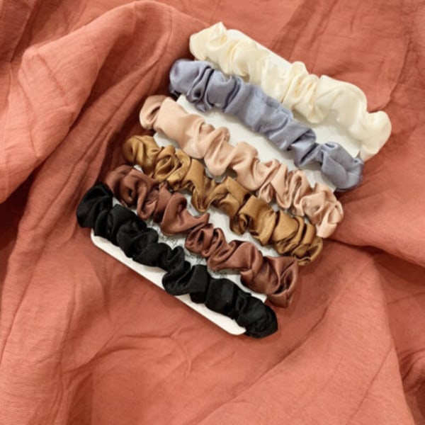 6Pcs Elastic Hairbands Hair Tie Women For Hair Accessories Satin Scrunchies