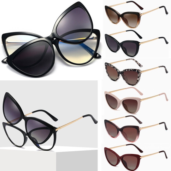 Sunglasses Polarized Magnetic Clip-on Eyeglass Frame Blue Light Blocking UV Rx H