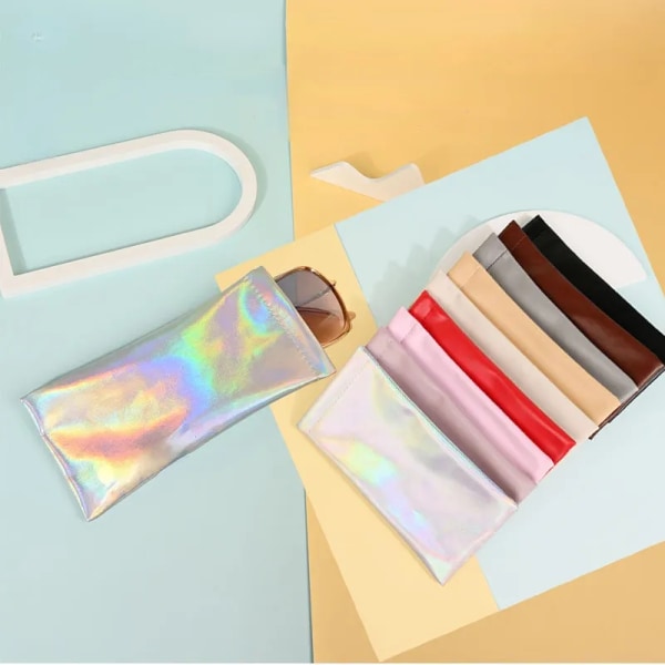 1pc Glasses Bag Portable Women's Eye Storage Bag Soft Leather Bag Sunglasses Storage Bag Protective Case Sunglasses Bag