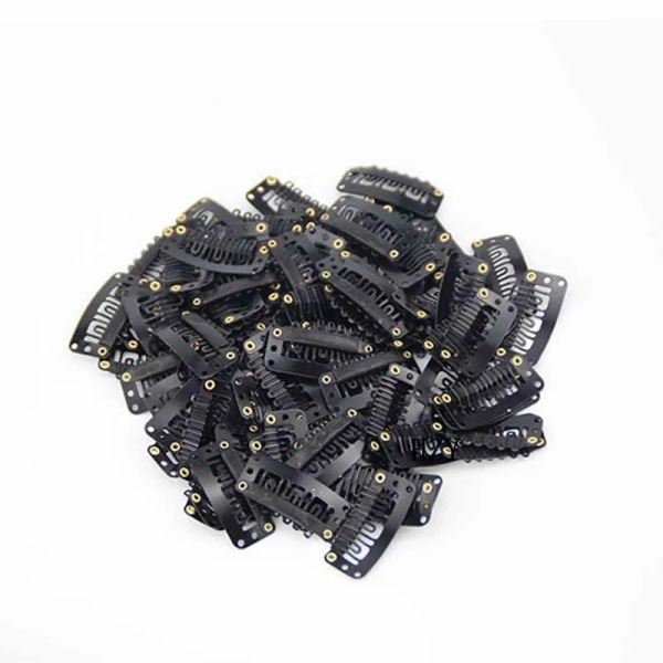 10 Pcs/set Black Hair Extension Clip U Shape Weave Toupee Wig 6 Teeth Snap-Comb Clips Styling Tools 32mm 4 Color Hat Fixing Tool