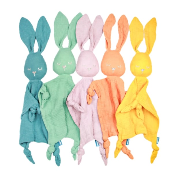 Baby Security Blanket Soothe Appease Towel Soft Cotton Muslin Bib Animal Rabbit Panda Doll Teething Comforter Blanket