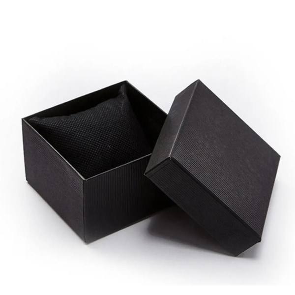 High-Grade Christmas Gift Black Watch Box Cardboard Present Gift Box Rectangle Quartz Watches Packing Box Jewelry Box