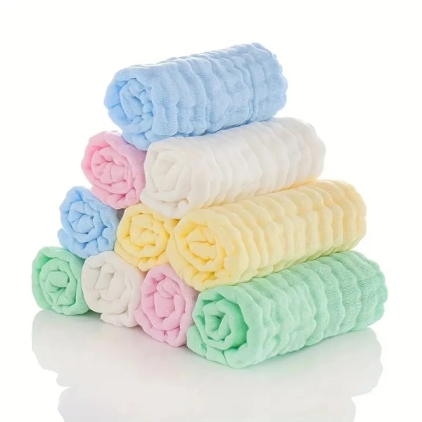 1-5Pcs 25x25cm Baby Towel Bath Towels Face Washcloth Muslin Squares Cotton Hand Wipe Gauze for Bathing Feeding Kids Handkerchief
