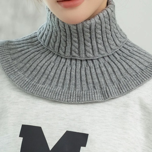 Fake Collars Warm Knitted Fake Collar Women Turtleneck Ruffles Knitted False Fake Collar Detachable Neck Warmer Winter Windproof