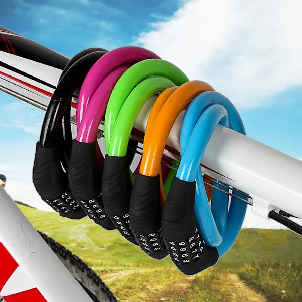 Bike Lock 4 Digit Code Combination MTB Road Bicycle Security Lock Bicycle Equipment Anti-theft Ring Lock Cycling Accessories