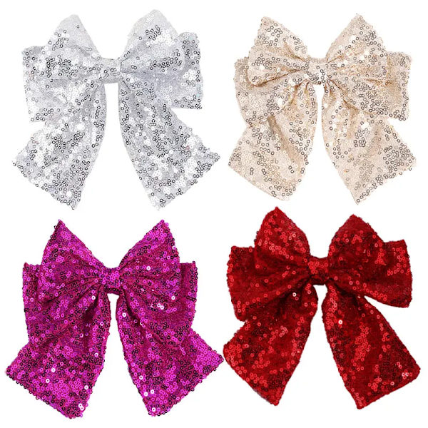 ncmama Big Bows Sequins Hair Clip For Women Fashion Girls Handmade Bowknot Hairpins Ladies Barrette Headwear Hair Accessories