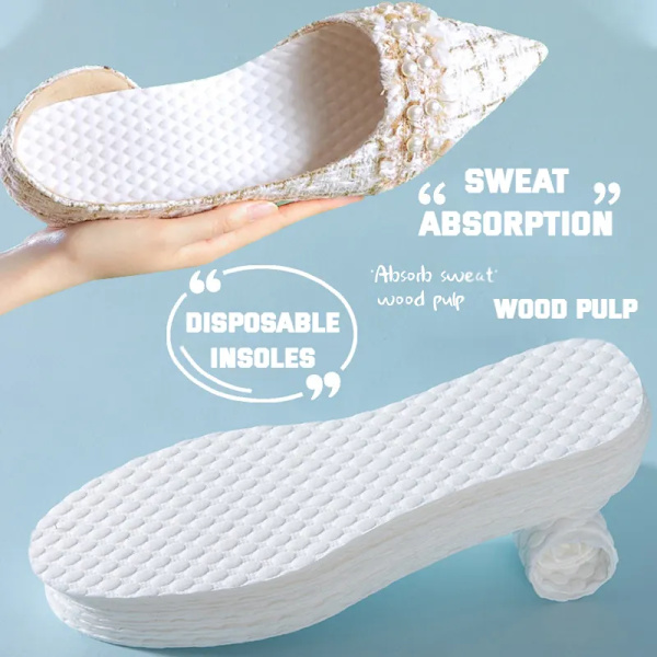 New 10 Pair/Pack Disposable Insoles Nature Wood Pulp Insoles Men and Women Thin Breathable Sweat Soft Comfortable Shoe Pad