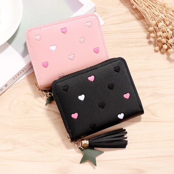 2023 Women Small Wallet Ladies Mini Tassel Wallet Cute Girl Short Zipper Lovely Pu Leather Coin Purse Female Hand Wallet cartera