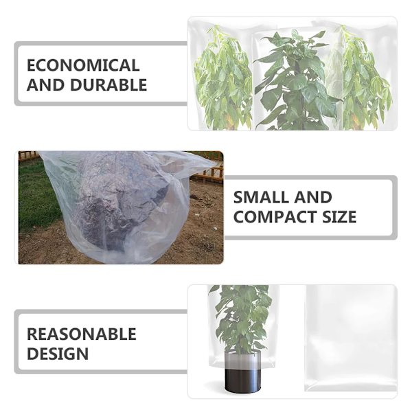 2 Pcs Potted Plants Antifreeze Film Tree Protectors Winter Green House Plastic Covering Covers Protection Frost