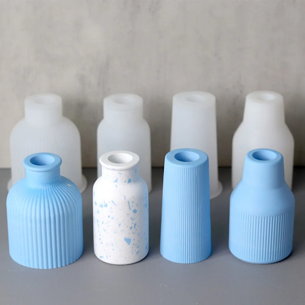 Concrete Vase Silicone Mold DIY Handmade Rectangle Plaster Epoxy Resin Flower Pot Casting Molds Home Decor Crafts Ornament