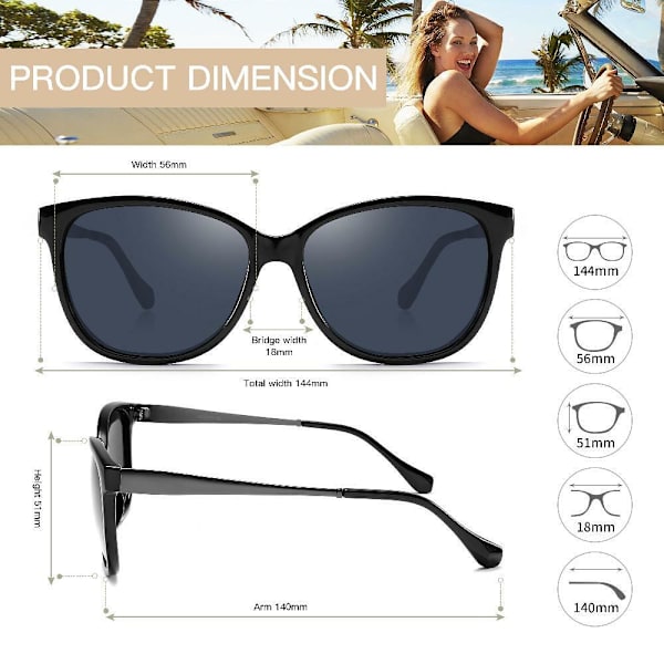 Rectangular Polarized Sunglasses Womens Mens Oversized Lightweight Comfortable H