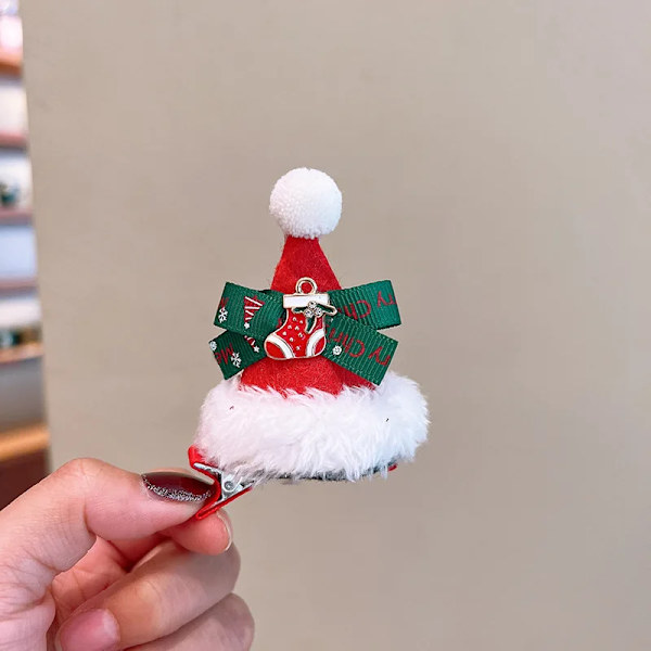 8pcs  Christmas Decorations Headwear Hat Clips Christmas Small Gifts Hair Clips Top Clips Hair Accessories Side Clips Hair Accessories