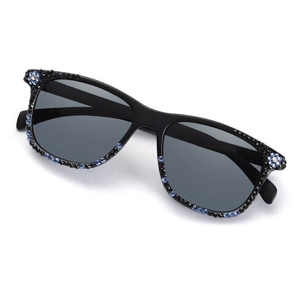 Classic Rectangular Bling Hand-made Rhinestone Polarized Sunglasses Womens K