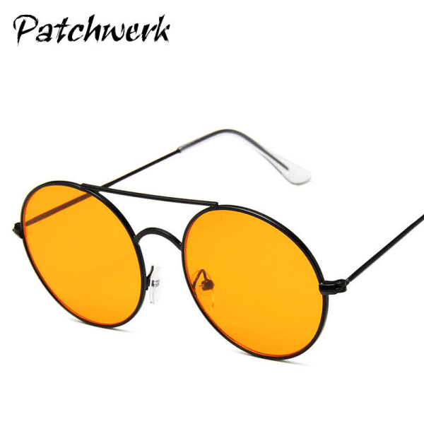 New Sunglasses Fashion Metal round Frame Men's and Women's Colorful Ocean Lens