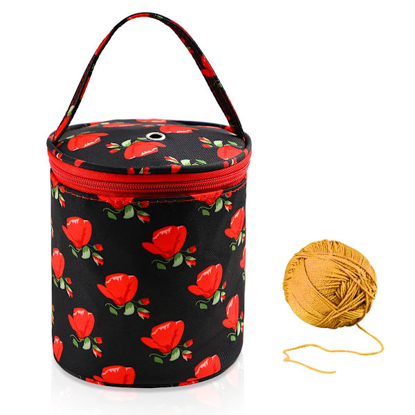 QZLKNIT Small Yarn Storage Bag Rose Color Waterproof Knitted Bag Portable Travel Organize Storage Sewing Tool Accessories Gift