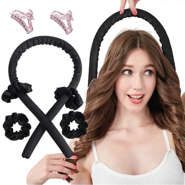 Heatless Hair Curler Curling Rod Headband Overnight for Long Hair Curls Waves Satin Jumbo Large No Heat Hair Roller for Women