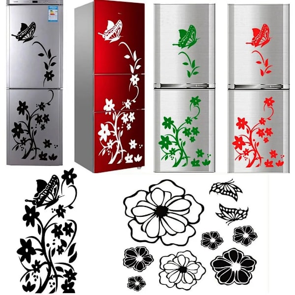 High Quality Creative Wall/Door/Refrigerator Black Sticker Butterfly Pattern Wall Stickers Home Decoration Kitchen Wall ArtDecor