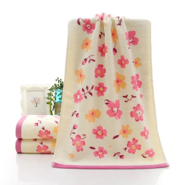 Baby Towel Flower Print Kids Bath Towel Soft Absorbent Washcloth Cotton Children Newborn Bathroom Shower Wipe Face Towel 74x34cm