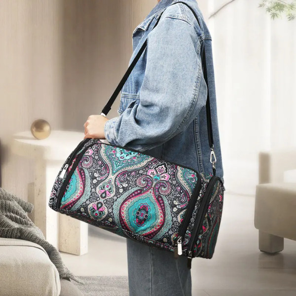 Home Multifunctional Storage Bag Yarn Rod Crochet Storage Bag Home Knitting Accessories Tools Handbag Exquisite Pattern Bag
