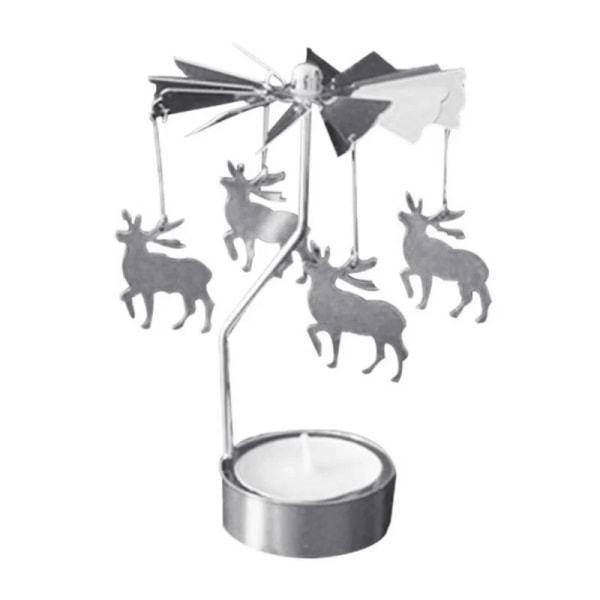 Metal Deer Party Candlestick Romantic Rotary Windmill Candle Holder Hanging Spinning Tealight Rotate Wedding Carousel Candelabra