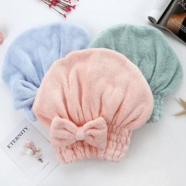 Bamboo Hair Towel Wrap,Microfiber Hair Drying Shower Turban with Bowknot,Absorbent Quick Dry Hair Towels for Women Anti Frizz