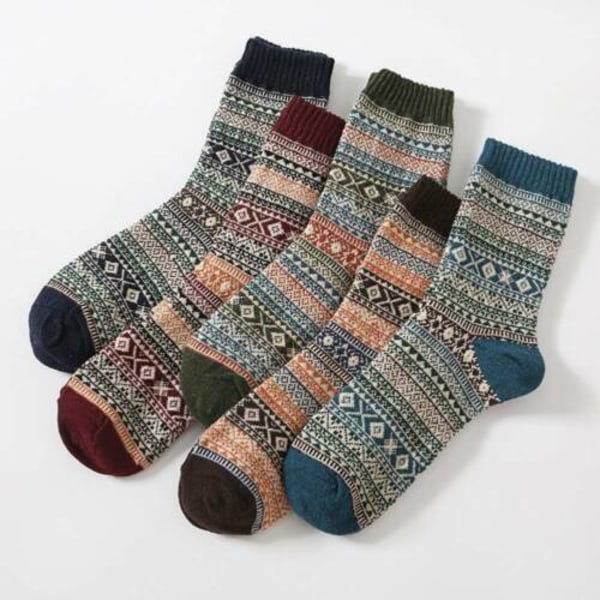 5 Pairs of Men's Nordic Warm Socks Winter Home Comfort Warm Thick Hiking Socks