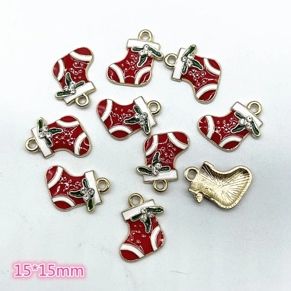 5pcs/lot NewYear Fashion Metal Alloy Christmas Charm Decor Set Xmas Pendant for Necklaces Earrings DIY Xmas Jewelry Making