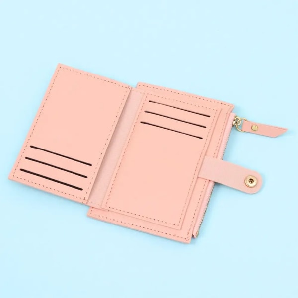 Women Fashion Small Wallet Purse Solid Color PU Leather Mini Coin Purse Wallet Credit Card Holder Bags