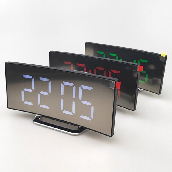 LED Digital Alarm Clock Nap Table Clock Electronic Clock LED Mirror Display-