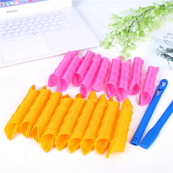 18PCS Hair Rollers (20/30/45/50/55cm) Snail Shape Not Waveform Spiral Round Curls Hair Curler Soft Hair Curler Magic Hair Tools