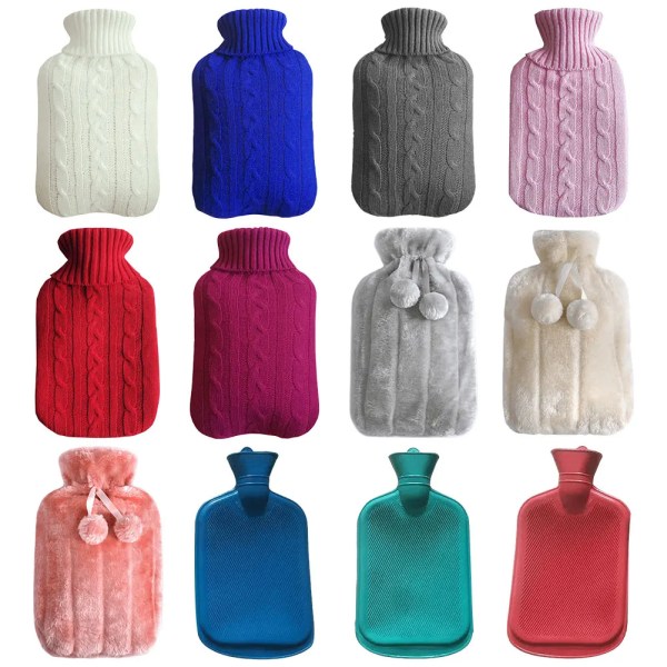 Hot Water Bottle Cover Warm Water Bottle Cover Thickened Hand & Feet Warmer Bag Cover Leakproof Soft for Hot & Cold Compress