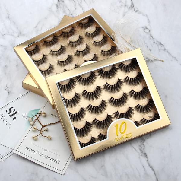 10 Pairs 3D Mink Eyelashes Fluffy Dramatic Eyelashes Makeup Wispy Mink Lashes Natural Long False Eyelashes Thick Fake Lashes