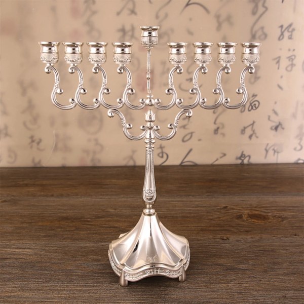 Hanukkah Menorah Candle Stands Tabletop 9 Branches Candle Holder for Christmas Exquisite Candlestick Table Home Decor
