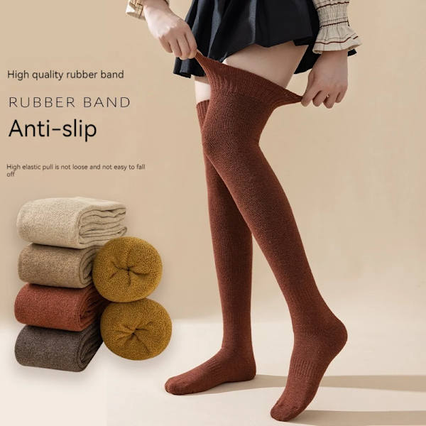 Thickened Stockings For Warmth Knee Length Socks Loop Socks For Women Autumn And Winter Plush High Tube Loop Socks For Children