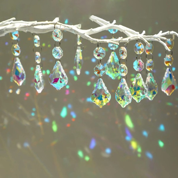 Prism Suncatcher Hanging Window Crystals Rainbow feng shui AB Colorful Octagonal Maple Leaf Pendant Garden Wedding Home Decor