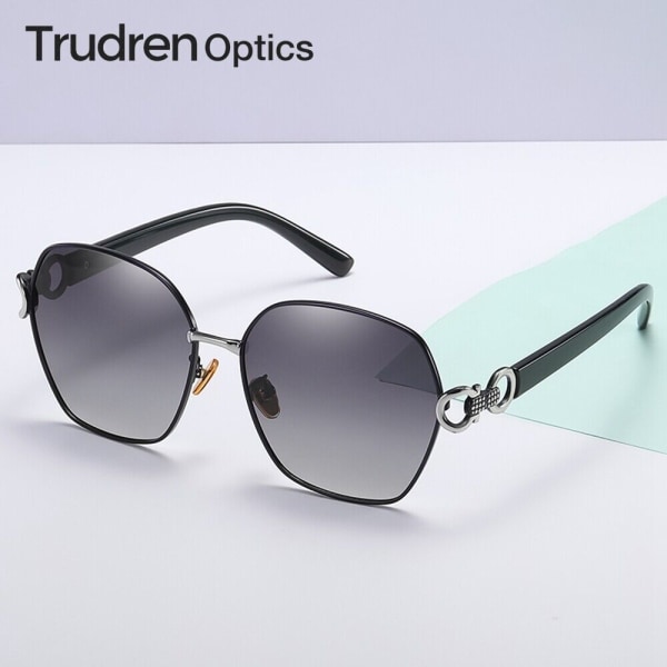 Trudren Two Tone Metal Cut-out Butterfly Gradient Polarized Sunglasses for Women