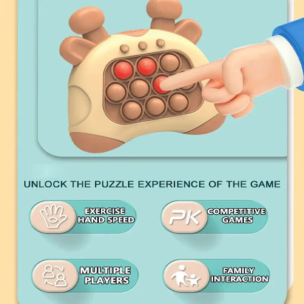 Pop Quick Push Bubbles Game Console Squeeze Decompression for Kids Boys andGirls